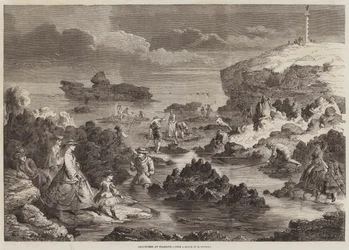 Recolectores de camarones en Biarritz